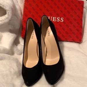 Black suede guess heels